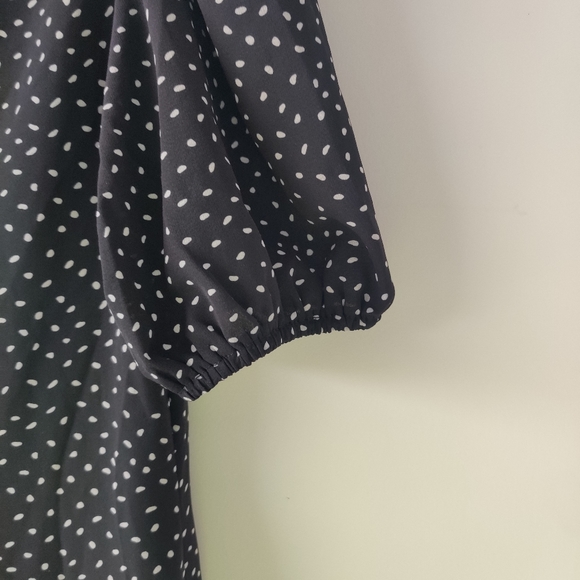 ATMOS&HERE|| Black and white dotted smock dress Size 8 - Picture 7 of 12
